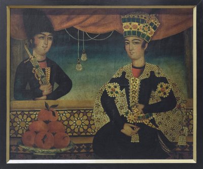 Qajarin prinssi, mahdollisesti Mohammad Sadgehin käsialaa (öljy kankaalle). tekijältä School Qajar