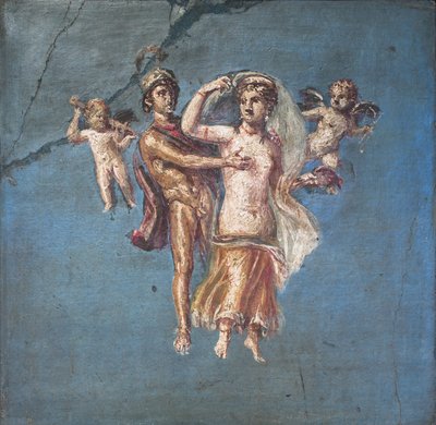 Mars ja Venus sinisellä pohjalla, Herculaneum tekijältä School Roman
