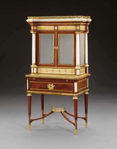 Venäläinen ormolu-asennettu valkoinen marmori ja mahonki bonheur du jour, n. 1790 (ormolu, marmori ja mahonki) tekijältä School Russian