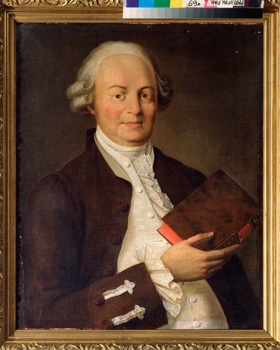 Runoilija Vasili K. Trediakovsky (Vassili Trediakovski) (1703-1769) muotokuva. Venäläisen mestarin maalaus, öljy kankaalle, 1700-luvun loppu. Venäjän valtion kirjallisuuden ja taiteen arkisto, Moskova. tekijältä School Russian