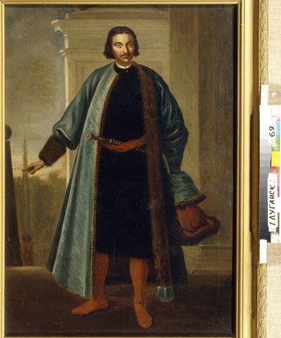 Prinssi Anikita Ivanovitš Repninin (1668-1726) muotokuva. (Prinssi A. I. Repninin muotokuva). Suuressa Pohjan sodassa (1700-1721) ansioitunut venäläinen sotilas ja poliitikko toimi sitten Liivinmaan kuvernöörinä sekä läheisenä ja kiihkeänä tekijältä School Russian