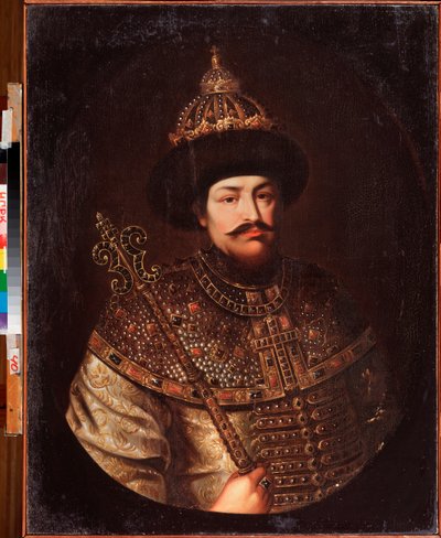 Venäjän tsaari Aleksis I Mihailovitš (1629-1676) muotokuva. Venäläisen mestarin maalaus, öljy kankaalle, 1700-luvun alku. Komin tasavallan kansallinen taidegalleria, Syktyvkar (Venäjä). tekijältä School Russian