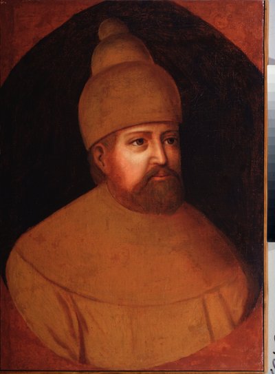 Venäjän tsaari Mikael I Fjodorovitš Romanovin (1596-1645) muotokuva. Venäläisen mestarin maalaus, öljy kankaalle, 1600-luvun toinen puoli. Perinteistä venäläistä taidetta. Alueellinen taidemuseo, Rostov-on-Don (Venäjä). tekijältä School Russian