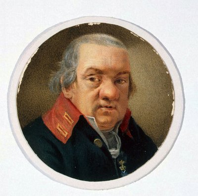Nimettömän taiteilijan muotokuva arkkitehti Giacomo Quarenghista (1744-1817), akvarelli paperille tekijältä School Russian