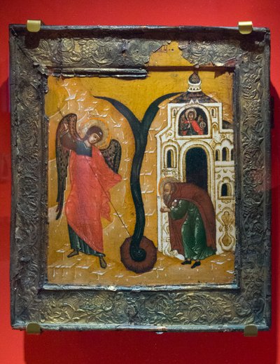 "Arkkienkeli Mikaelin ihme Chonaessa" 1600-luku (tempera puulle) tekijältä School Russian