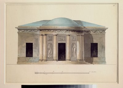 Konserttisali. Venäläisen mestarin teos, akvarelli paperille, n. 1826. Valtion ulkoilmamuseo Tsarkoje Selo, Pietari. tekijältä School Russian