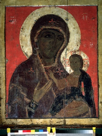 ""Virgin Hodegetria (Hodigitria)"" venäläinen kuvake. Maalausta puulle 1200-luvulta. Valtion Tretjakovin galleria, Moskova tekijältä School Russian