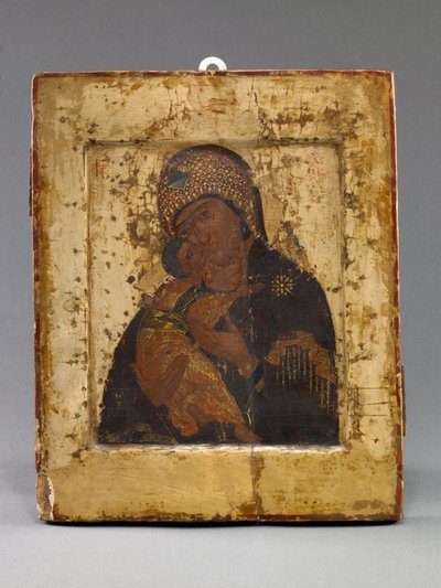 Volokolamskaya Jumalanäiti (tempera paneelille) tekijältä School Russian