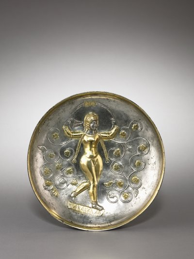 Ruokalaji: The Goddess Anahita, 400-600 (hopea kullattu) tekijältä School Sasanian