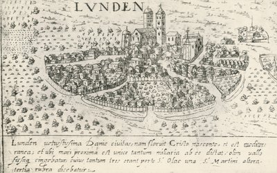 Lundin kaupunki, Ruotsi (etsaus) tekijältä School Swedish
