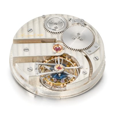 Avaimeton yhden minuutin tourbillon-kello, Breguet no. 986 (lasi ja metalli) (katso myös 1127360) tekijältä Swiss School