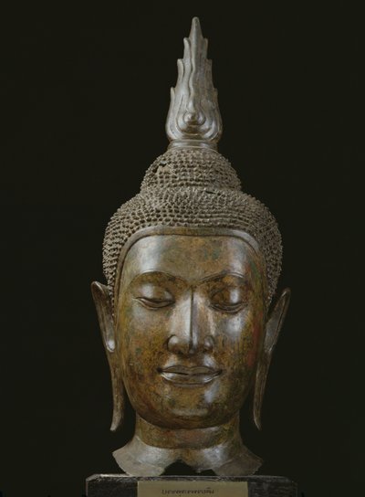 Buddhan pää meditaatiossa (pronssi) tekijältä School Thai