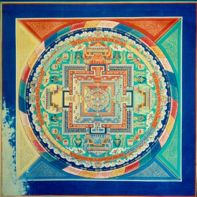 Mandal de Sarvid Vairochana Potalan palatsin katto Lhasassa. Tiibet tekijältä School Tibetan