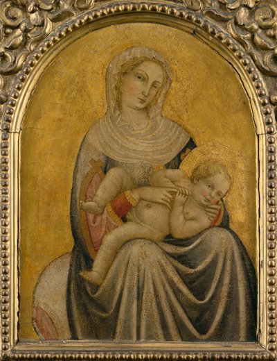 Neitsyt ja lapsi, n. 1420 (tempera paneelissa) tekijältä School Tuscan