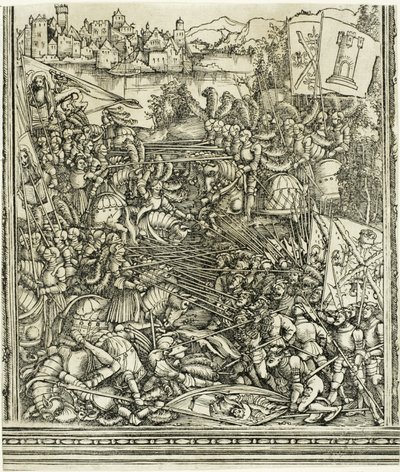 Sota Venetsian kanssa Maximilian I:n riemukaaresta tekijältä School of Albrecht Dürer