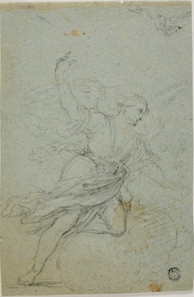 Enkeli Annunciate (etusivu); Simson ja leijona (kääntöpuoli). tekijältä School of Guido Reni