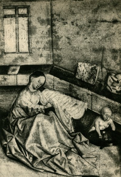 Madonna ja lapsi sisätiloissa, 1400-luvun alku, 1943. tekijältä School of Konrad Witz