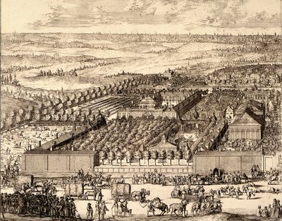 Saksalainen kortteli Nemetskaja sloboda Moskovassa vasen osa, 1705 tekijältä Schoonebeek