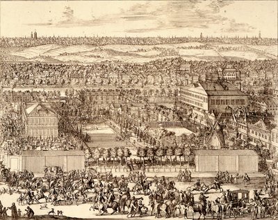 Saksalainen kortteli Nemetskaja sloboda Moskovan oikealla puolella, 1705 tekijältä Schoonebeek