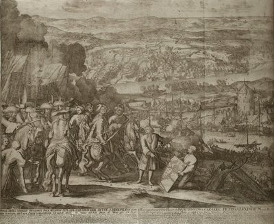 Venäjän joukot piirittivät turkkilaisen Azovin linnoituksen vuonna 1696, um 1700 tekijältä Schoonebeek