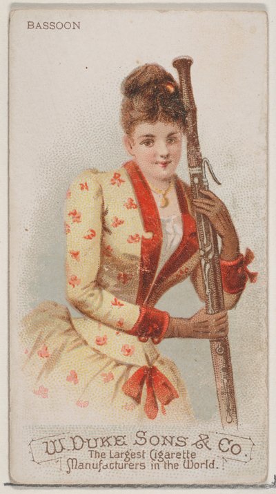 Fagotti, Musical Instruments -sarjasta N82 Duke-tuotemerkin savukkeille, 1888, 1888. tekijältä Schumacher and Ettlinger