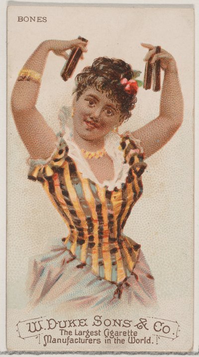 Bones, Musical Instruments -sarjasta N82 Duke-tuotemerkin savukkeille, 1888, 1888. tekijältä Schumacher and Ettlinger