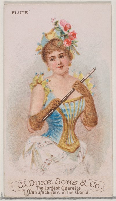 Huilu, Musical Instruments -sarjan N82 Duke-tupakeille, 1888, 1888. tekijältä Schumacher and Ettlinger