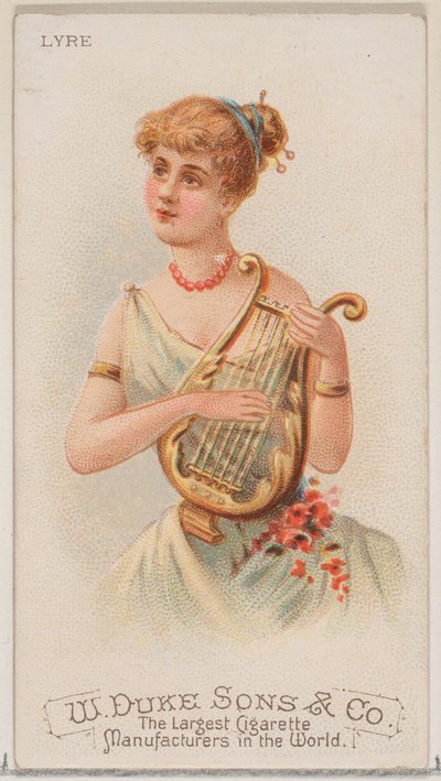 Lyyra, Musical Instruments -sarjasta N82 Duke-tuotemerkin savukkeille, 1888, 1888. tekijältä Schumacher and Ettlinger
