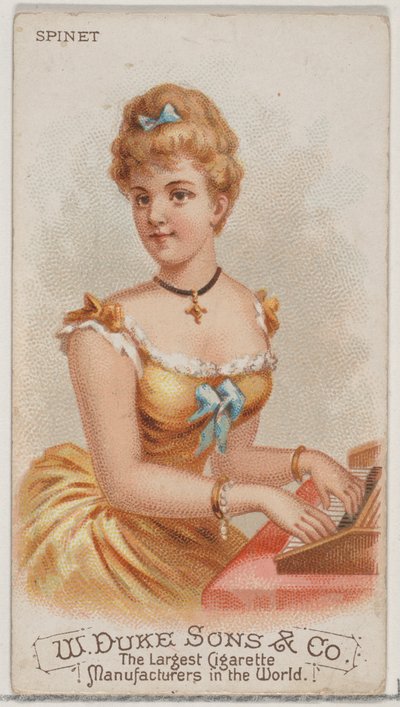 Spinet, Musical Instruments -sarjan N82 Duke-tupakeille, 1888, 1888. tekijältä Schumacher and Ettlinger
