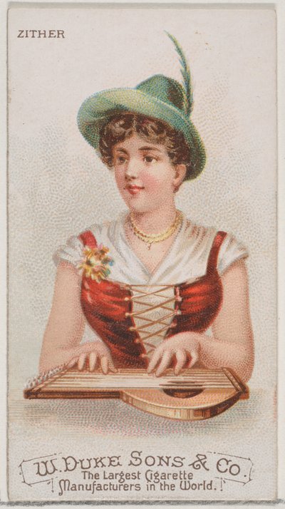Sitra, Musical Instruments -sarjasta N82 Duke-tuotemerkin savukkeille, 1888, 1888. tekijältä Schumacher and Ettlinger