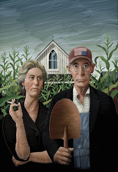 Haudattu lapsi, 2018 (raaputusalusta, väritetty digitaalisesti) tekijältä Scott McKowen