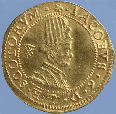 4-kiloiset skottit (hattu-kappale) James VI:sta, Edinburgh Mint, 1591 (kääntöpuoli) (kulta) (katso kääntöpuoli 244626) tekijältä Scottish School
