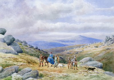 Shooting Party in the Highlands, 1868 (wc paperilla) tekijältä Scottish School