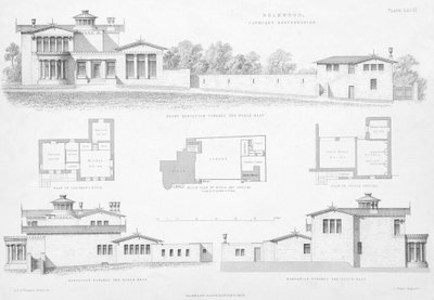 Holmwoodin ulkoiset yksityiskohdat, Glasgow (kaiverrus) tekijältä Scottish School