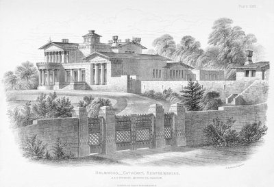 Ulkokuva Holmwoodista, Glasgow (kaiverrus) tekijältä Scottish School