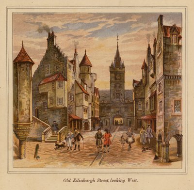 Old Edinburgh Street länteen päin (värilitro) tekijältä Scottish School
