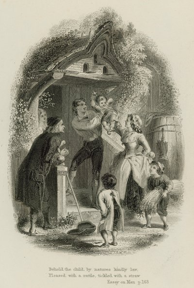 Kohtaus Essee ihmisestä, kirjoittanut Alexander Pope (kaiverrus) tekijältä Scottish School