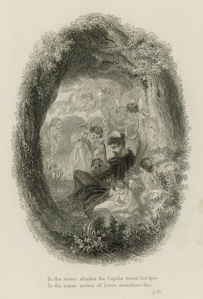 Kohtaus Windsorin metsästä, kirjoittanut Alexander Pope (kaiverrus) tekijältä Scottish School