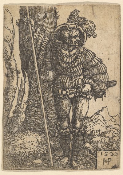Lansquenet, 1520. tekijältä Sebald Beham