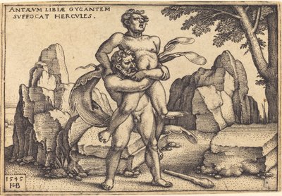 Hercules tappaa Anthaeuksen tekijältä Sebald Beham