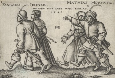 Tammi- ja helmikuuta talonpoikien juhlasta eli kaksitoista kuukautta vuodelta 1546. tekijältä Sebald Beham