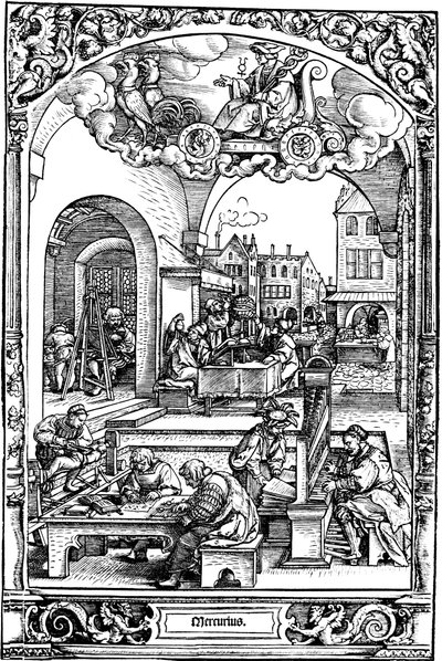 Merkurius, 1531 tekijältä Sebald Beham