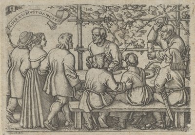 Talonpoikien juhla, talonpoikien juhlasta tai kaksitoista kuukautta, 1546-47. tekijältä Sebald Beham