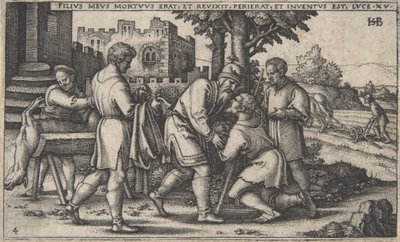 Return of the Prodigal Son, The History of the Prodigal Son, noin. 1540., tekijältä Sebald Beham