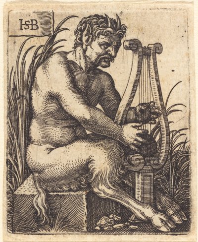 Satyr soittaa lyyraa tekijältä Sebald Beham