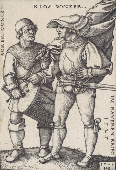 Standardin kantaja ja rumpali, 1544. tekijältä Sebald Beham