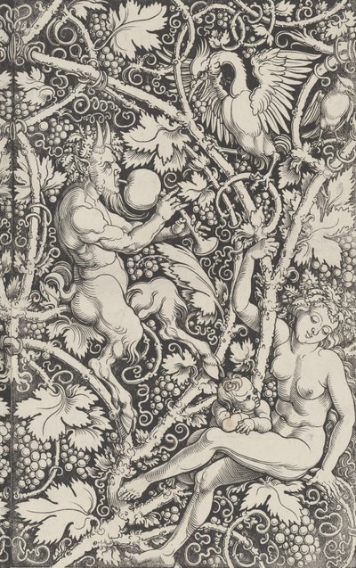 Tapetti Satyr Family, 1515. tekijältä Sebald Beham