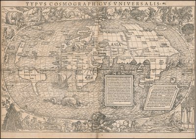 Sebastian Münsterin laatima maailmankartta vuodelta 1532 tekijältä Sebastian Munster