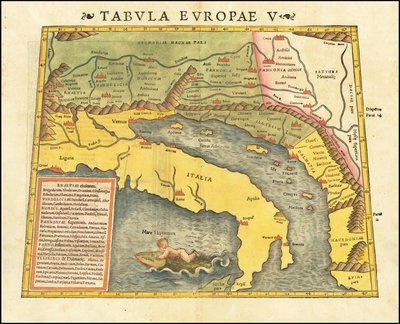 1545 Ptolemaioksen 5. Euroopan kartta, jonka on laatinut Sebastian Munster. tekijältä Sebastian Munster