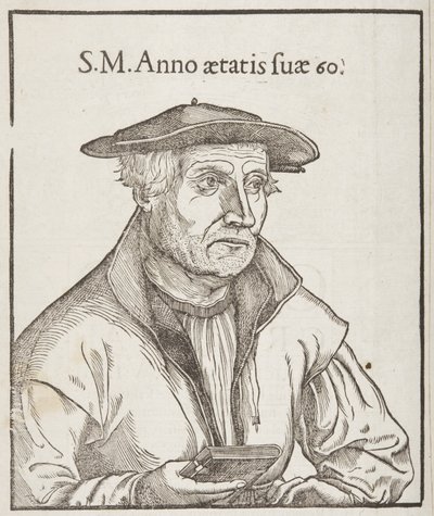 Cosmographia, nimiölehden kääntöpuoli, 1544 tekijältä Sebastian Munster